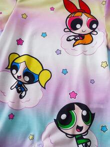 THE POWERPUFF GIRLS X SHEIN 女婴圆领短袖连体衣 - 彩色 - 查看 5