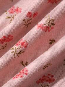 Dazy Plus Plus Size Women's Elegant Long Ditsy Floral Elastic Fitted Nightgown, Spring/Summer, Pink Pajamas - Pink - View 3