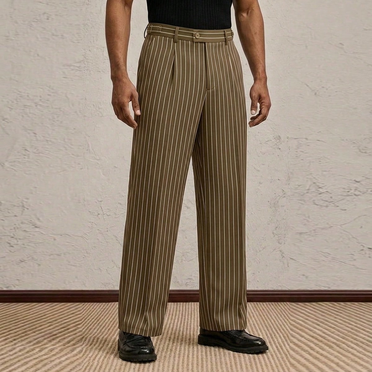 Pantalones casuales de hombre de cintura media, pierna recta y tejido, adecuados para uso diario, primavera/verano, vacaciones, fiestas, bodas, regalo