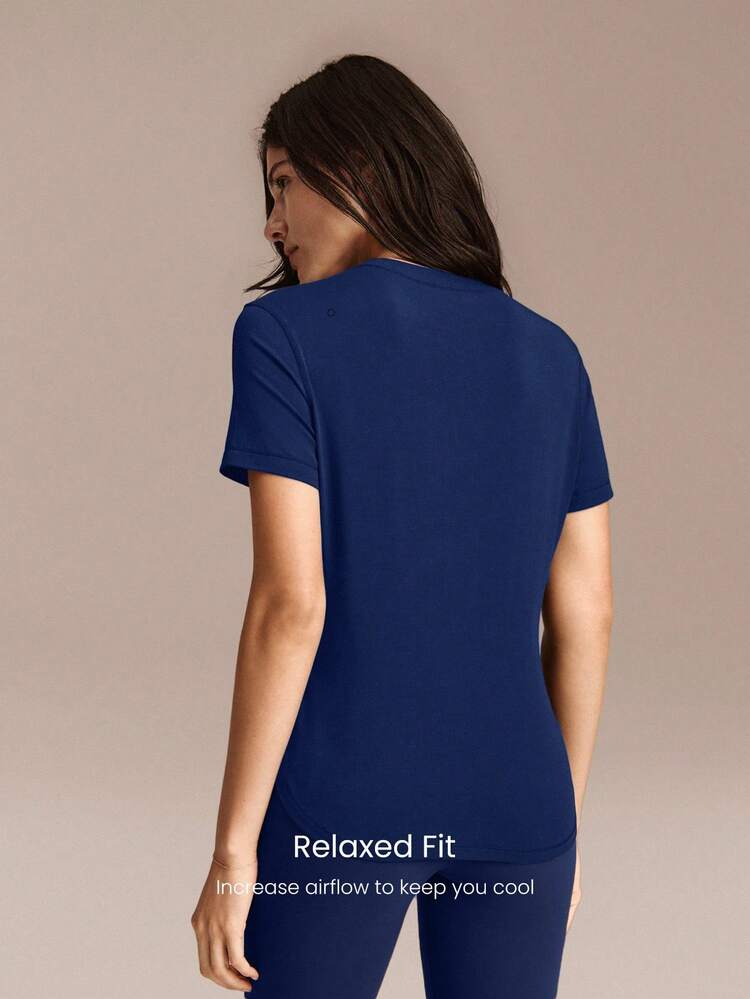 Pima Cotton Love You More Soft Breathable Lightweight Waist Length Regular Fit Crewneck T-Shirt Daily Casual Wear