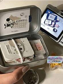 1pc Mini Metal Hinged Tin Box - Portable Small Storage Container Kit With Lid For Home Storage,DIY Altoid Wallets Craft To Birthday Party Decorative Storage Box - Multicolor - View 1