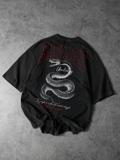 Sport MetroGents Men's Snake Slogan Print Sports T-Shirt, Gym