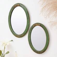 Cirelle 1pc Vintage Gold Ornate Oval Wall Mirror For Bathroom, Bedroom, Living Room, Traditional Victorian Rococo Style Decorative Carved Frame Hanging Mirror - 1PC - View 10