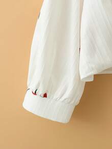 New Women's Casual Solid Color Chiffon Blouse With Short Batwing Sleeves - 白色 3 - 查看 4