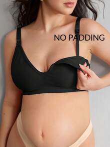 Moonlight&Mama 2026 Hot Selling Women's Seamless Minimalist Solid Color Comfortable High-Quality Portable Plus Size Maternity Bras, 2pcs/Set - Multicolor - View 5