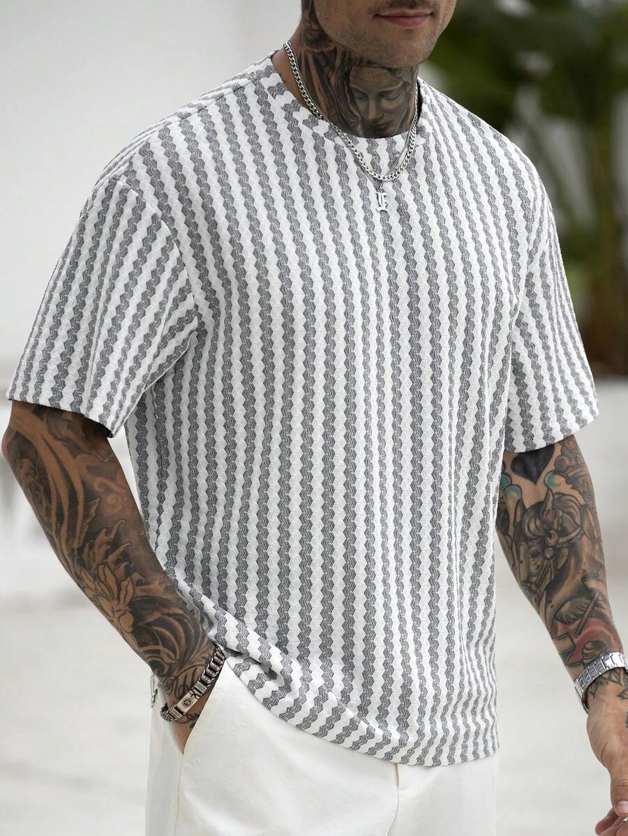 Manfinity CasualCool Áo thun nam dệt kim nhiều màu sắc chủ đề World Cup mùa lễ hội - màu đen - Xem 1