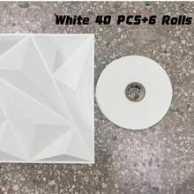 3D PVC墙板，11.8英寸 x 11.8英寸（30厘米 x 30厘米） - 可选10/20/30/40片套装 - 可移除、防水、阻燃 - 适用于客厅/卧室/浴室/商业场所装饰（含胶带）。圣诞节和冬季装饰。新年装饰，将壁纸粘贴在墙上，即可打造墙面艺术。 - 白色 - 查看 20