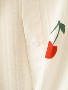 New Women's Casual Solid Color Chiffon Blouse With Short Batwing Sleeves - 白色 3 - 查看 5