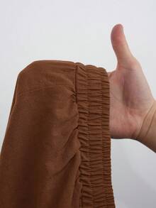 SHEIN EZwear Coffee Brown Woven Sporty Shorts For Women - Coffee Brown - View 7