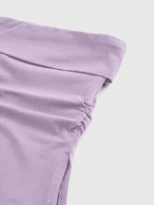 ROMWE Grunge Punk Top corto de tirantes con estampado de leopardo y bajo con abertura, estilo subcultura Y2K para mujeres - Morado - Ver 5