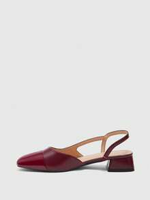 CUCCOO BIZCHIC Women's Pointed Toe Block Heel Colorblock Pumps, Spring/Summer - Bordeaux - View 5