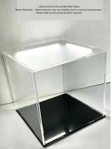 Cajas de exhibición de acrílico transparente, disponibles en 11 tamaños, ensamblaje DIY, adecuadas para exhibir modelos, bloques de construcción, manualidades y recuerdos, y que proporcionan protección contra el polvo. - Placa base de PVC negro de 5 mm. - Ver 11