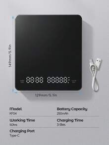 附定時器的電子咖啡秤，3公斤/0.1克高精度電子廚房秤，迷你電子秤，適用於手沖咖啡、烘焙、烹飪 - 廚房秤 - 查看 5