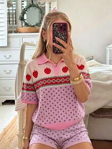 CovetEZ Áo thun nữ tay ngắn cổ polo chấm bi và kẻ sọc, kiểu dáng thường ngày, thích hợp cho kỳ nghỉ xuân, đi chơi, phong cách sinh viên dễ thương, áo tay ngắn chấm bi, áo kẻ sọc, áo mùa hè, thích hợp cho đi làm hàng ngày, hẹn hò, tụ họp, mùa thu/đông/hè, Giáng sinh, Năm mới, Lễ Tạ ơn, tiệc tùng, đám cưới, bãi biển, lễ tốt nghiệp, thời trang, thanh lịch, thường ngày, đi chơi, hẹn hò, cuộc hẹn, đi làm, sáng bóng, Ngày lễ tình nhân, sang trọng, kỳ nghỉ, thường ngày, Y2K, đi chơi, lễ tốt nghiệp, v.v. - Nhiều màu - Xem 3