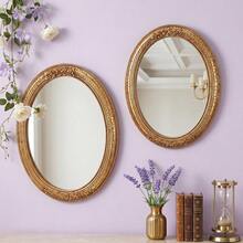 Cirelle 1pc Vintage Gold Ornate Oval Wall Mirror For Bathroom, Bedroom, Living Room, Traditional Victorian Rococo Style Decorative Carved Frame Hanging Mirror - 1PC - View 5