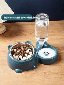 2-In-1 Elevated Tilted Pet Feeder With Stainless Steel Food & Water Bowls, Protects Pets Neck And Promotes Safer Eating & Drinking - multicolor - View 10