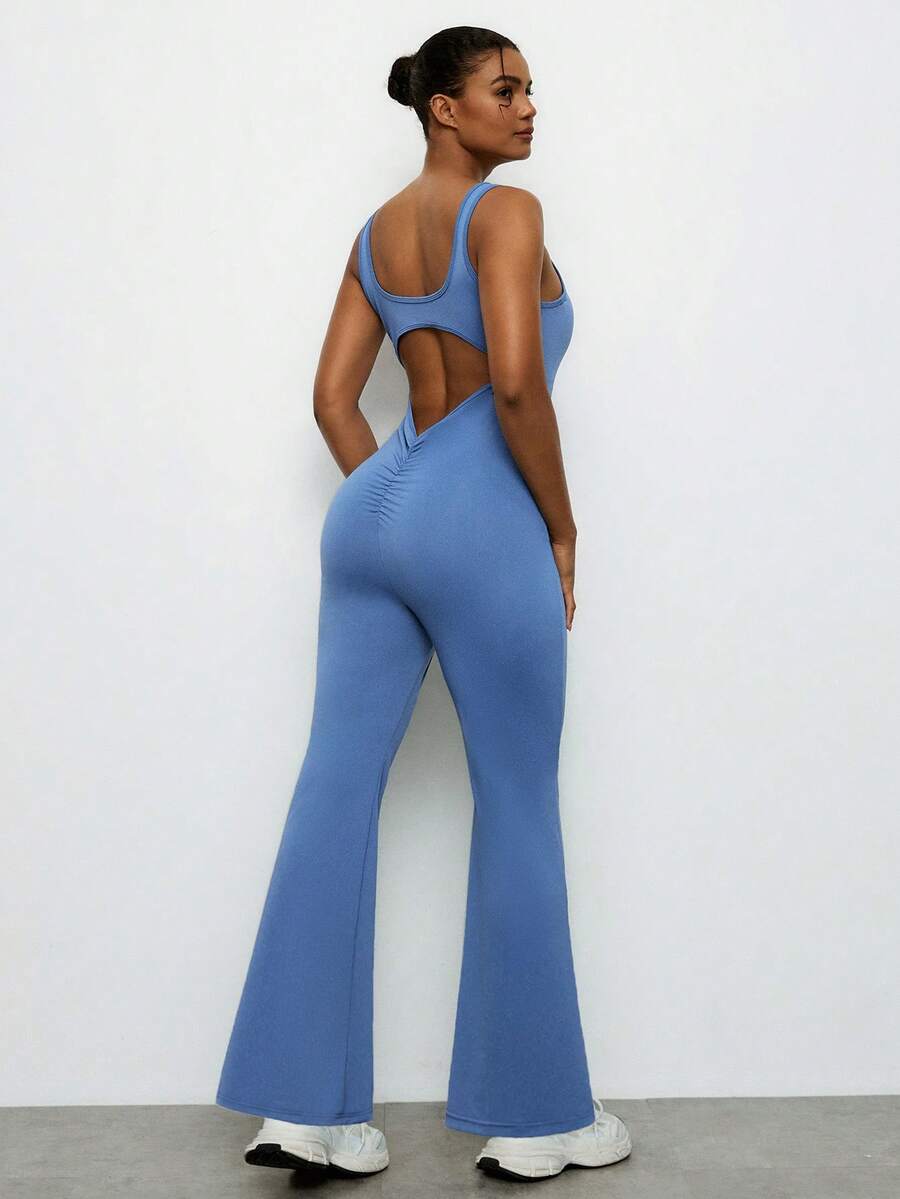 Voyena Plus Size Women's Jumpsuit, Fitness Sports Yoga Long Jumpsuit For Summer, Built-In Bra Jumpsuit,Women's Sports Tracksuit,Women's Sportswear,Women's Sportswear,Going Out Outfits