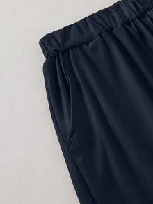 SHEIN 2件套青少年男童时尚休闲条纹印花短袖T恤和简约运动跑步短裤，适合多个季节穿着 - 彩色 - 查看 4