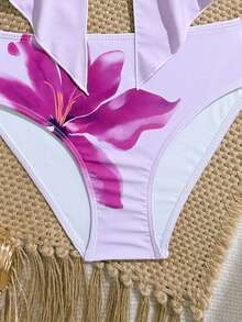 SHEIN Bikini 2 Potong Motif Bunga dengan Tali Bahu Tipis untuk Remaja Perempuan, Musim Semi/Panas - MultiWarna - View 4