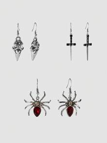 MortiRose Set Earrings,Goth/Gothic/Punk/Grunge/Dark Gothic,Streetwear,Summer/Festival/Prom/Party,Vintage - Multicolor - View 9