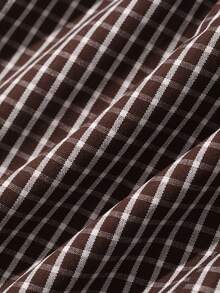 DAZY Women's Plaid Skirt, Fresh Korean Style, Suitable For Spring And Summer - Coffee Brown - View 8