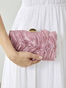 MOTF PREMIUM BOLSO DE NOCHE CON CIERRE DE BESO FRUNCIDO - Rosado Sandía - Ver 7