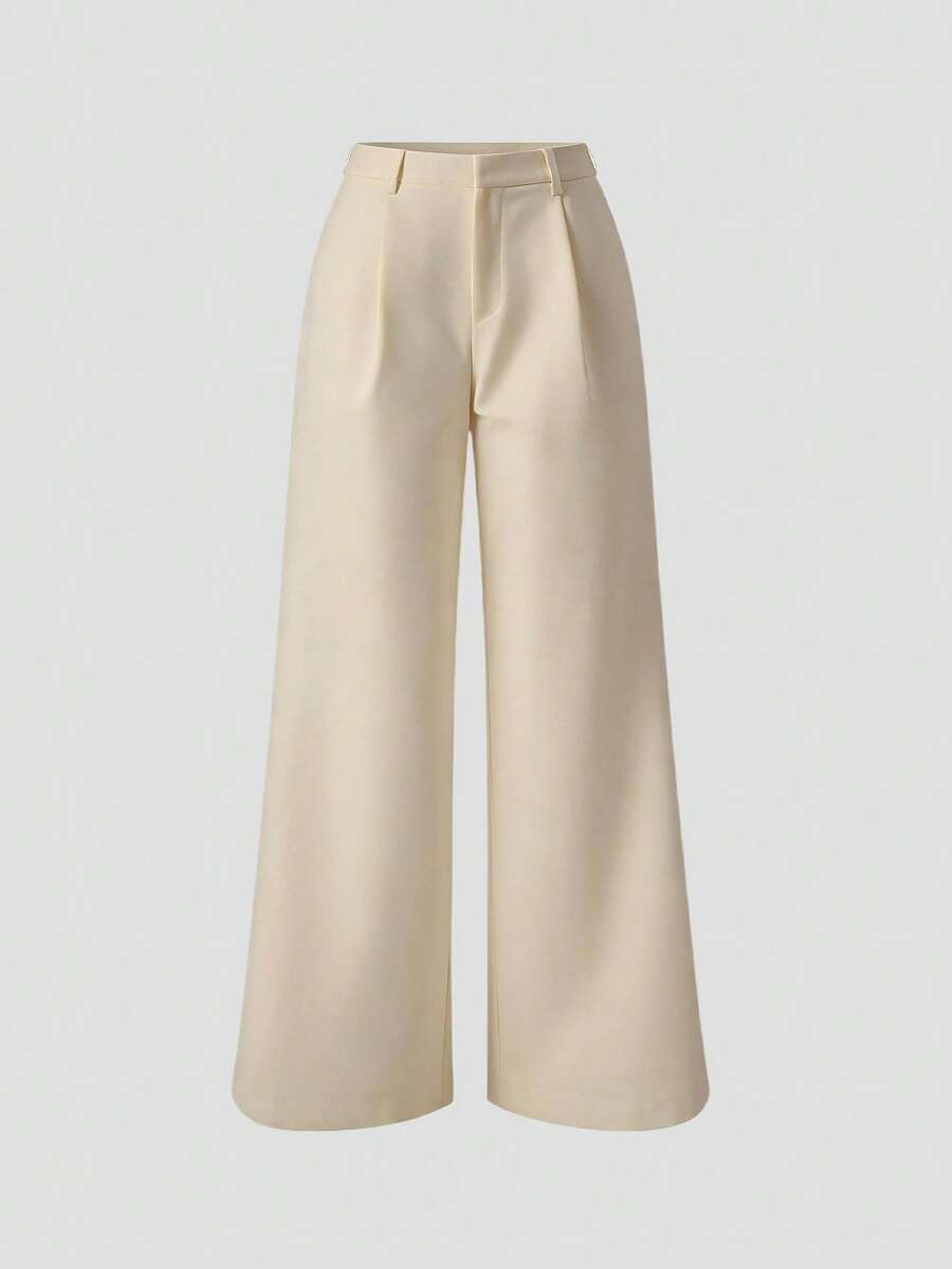 Sweetra Pantalones anchos casuales elegantes y delgados para mujer - Albaricoque - Ver 1