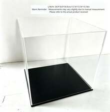 Cajas de exhibición de acrílico transparente, disponibles en 11 tamaños, ensamblaje DIY, adecuadas para exhibir modelos, bloques de construcción, manualidades y recuerdos, y que proporcionan protección contra el polvo. - Placa base de PVC negro de 5 mm. - Ver 17