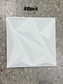 3D PVC墙板，11.8英寸 x 11.8英寸（30厘米 x 30厘米） - 可选10/20/30/40片套装 - 可移除、防水、阻燃 - 适用于客厅/卧室/浴室/商业场所装饰（含胶带）。圣诞节和冬季装饰。新年装饰，将壁纸粘贴在墙上，即可打造墙面艺术。 - 白色 - 查看 15