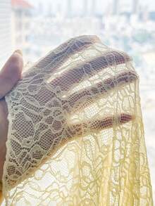 SHEIN Đầm dáng chữ A cổ vuông, eo nhún, ren, thanh lịch cho bé gái tuổi teen, thích hợp cho kỳ nghỉ, màu vàng. - Màu vàng - Xem 8