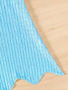 SHEIN Tween Girl Solid Color Casual Beach Cover-Up Slip Dress - Blue - View 4