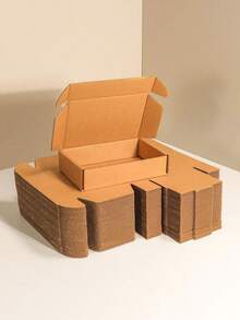 8Pcs Corrugated Cardboard Shipping Boxes, 3-Ply Multi-Size Postal Cartons, Durable Mailing Boxes For Small Business, Retail Product Packaging & Daily Shipping Use - Multicolor - View 7