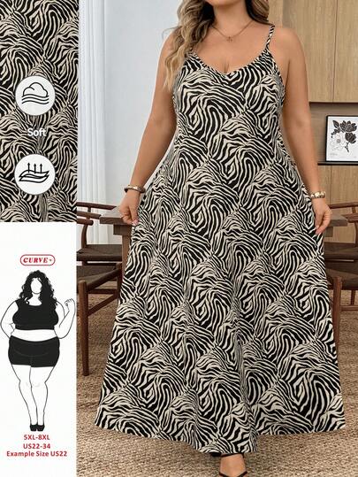 SHEIN CURVE+ Đầm đen cỡ lớn, đầm hè không tay cơ bản.