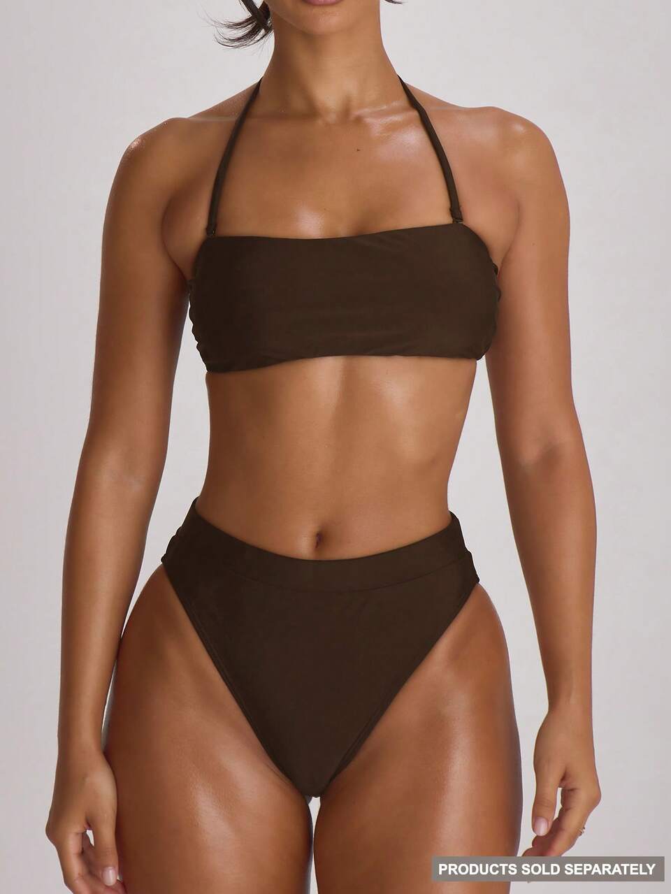 Straight Bandeau Removeable Strap Bikini Top Swim Vacation Holiday Summer Travel Beachwear Basics Solid Colour Swimwear Resort Core