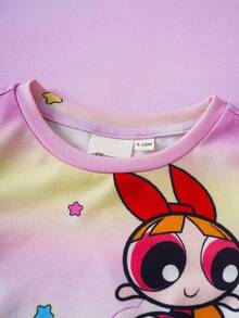 THE POWERPUFF GIRLS X SHEIN 女婴圆领短袖连体衣 - 彩色 - 查看 3