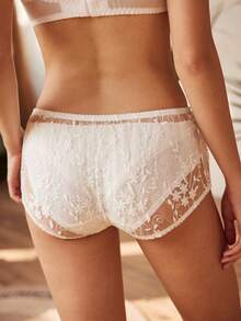 Bragas minimalistas cómodas de encaje bohemio para mujer - Beis - Ver 2