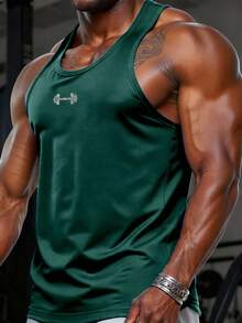 Gym Rark Áo tank top thể thao nam tối giản, đa năng, in hình tạ, thích hợp cho chạy bộ và tập thể dục. - Đỏ - Xem 3