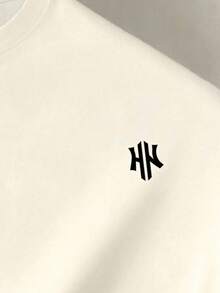 Manfinity Joysei Men's Round Neck Letter Print Color Block Casual Versatile Daily Wear Short Sleeve T-Shirt - Multicolor - View 4