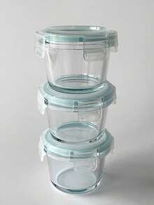 3pcs Thick Glass Food Storage Container Jar Airtight Seal Lid,Food Storage Containers With Lids - Perfect For Picnics, Meal Prep, Fridge Organization , Suitable For Baby Food, High Temp Microwave & Freezer, Mini Portable Cute & Durable Design - Multicolor - View 10