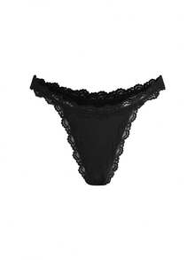 Ocili 100% Cotton Comfortable Smooth Minimalist Panties, Suitable For Pairing With Lace - Black - View 6