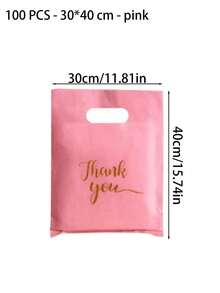 100pcs Elegant "Thank You" Gift Tote Bags - Black & Gold Cursive Lettering Reusable Plastic Shopping Bags, Flat Paper Bags, Plastic Carrier Bags, Wedding Party Birthday Gift Packaging Bags, Jewelry & Cosmetics Storage Totes. Perfect For Retail Stores, Boutiques, Parties, Corporate Events, Birthdays, Holiday Packaging, Christmas & Valentine's Day. - multicolor - View 11