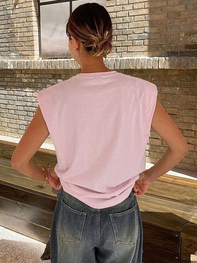 Women's Casual Daily Letter Embroidery Round Neck T-Shirt, Summer