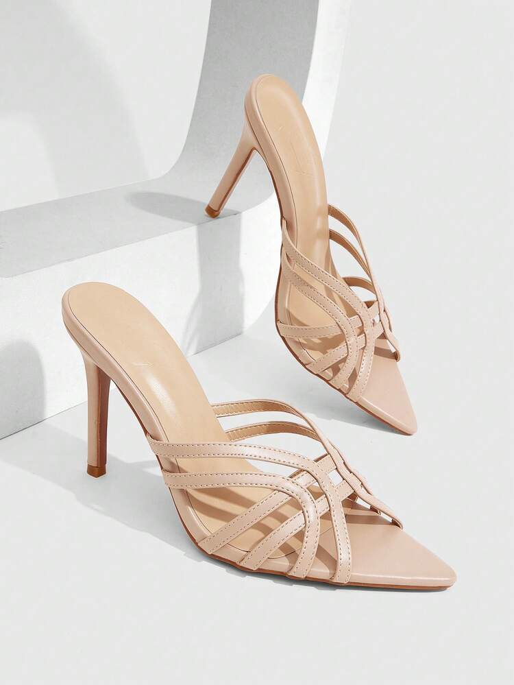 CUCCOO SZL Women's Solid Color Fashion Pointed Toe Versatile Heeled Sandals, Summer For Christmas