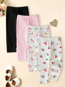 [Random 4pcs Sent]Spring/Summer Series, Dopamine Cream Spring/Summer Color Palette, Bohemian Style Floral, Daisy, Plant, Bow Pattern, - Multicolor - View 3