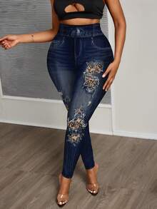Slaydiva Quần legging nữ cỡ lớn, kiểu dáng thường ngày, có túi và rách, thích hợp mặc hàng ngày. - Nhiều màu - Xem 5