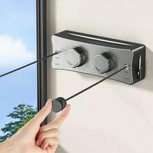 1pc Retractable Invisible Indoor/Balcony Steel Clothesline, Bathroom Retractable Clothesline,Spring,Minimalist,Summer Tops - Multicolor - View 1