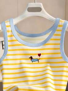 Resyla Áo tank top cỡ lớn dành cho nữ / Áo tank top in hình chó Dachshund kẻ sọc / Trang phục thường ngày / Áo thời trang cỡ lớn dành cho nữ / Mùa hè - Nhiều màu - Xem 3