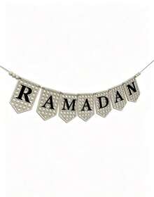 1PC Wooden Letters With Moroccan Pattern Pennants, Home Decor For Seasonal Celebrations, Wall Hanging Decoration For Festive Occasions, Handmade Wooden Festive Bunting - apricot - View 11