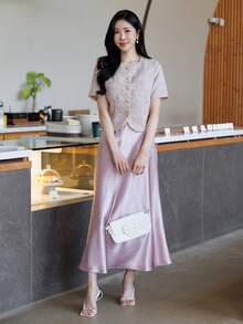 DAZY Women's Casual Elegant Short Jacket Outerwear, Suitable For Spring And Summer - Pink - View 7
