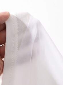 FRIFUL Women's Summer Solid Color Patchwork Sheer Mesh Loose Casual Versatile T-Shirt - White - View 3